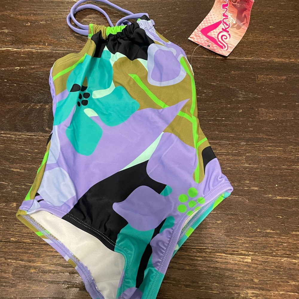 Lilly Pulitzer Artistic One Piece Purple and Green Swimsuit